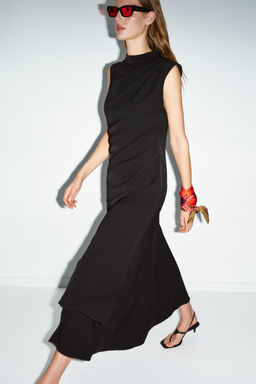ASYMMETRIC MIDI DRESS - Zara фото 4