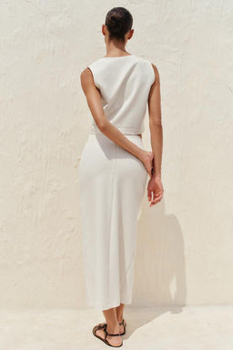 CREPE MIDI SKIRT WITH BELT - Zara фото 5