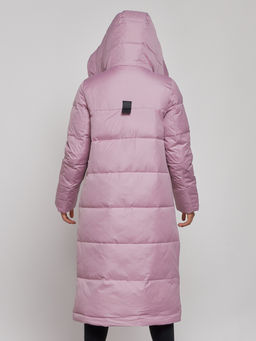 Пальто утепленное молодежное зимнее женское фиолетового цвета 59120F - CHOI PIGEON фото 14