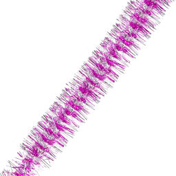 Цена за 10 шт. Мишура "Огонёк" 2 м 9 см, Фуксия/Серебро