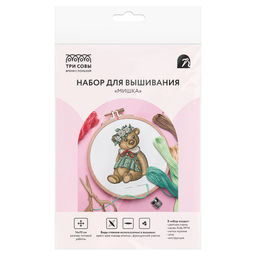 Набор для творчества "Вышивание крестиком. Ретро мишка" 13*10см (НВм_57190, "ТРИ СОВЫ")