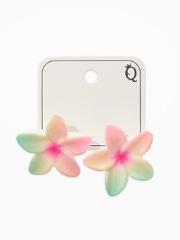 Цена за 3 шт. Серьги пластик «Цветок Лилии», голубой, розовый