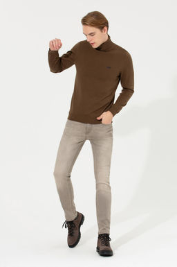 U. S. Polo Assn Мужской базовый трикотажный свитер с водолазкой кокосового цвета - U.s. polo assn фото 4