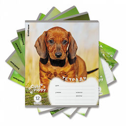 Цена за 10 шт. Тетрадь школьная ученическая ErichKrause Щенки, 12 листов, линейка (в плёнке по 10 шт.)_MIX-PACK