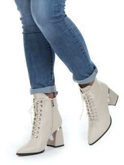 PCS125-2 BEIGE Ботинки демисезонные женские (натуральная кожа, байка) - Фабричный китай фото 4