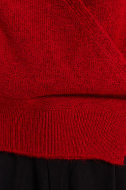 K?rm?z? Yumusak Dokulu Kruvaze Triko Kazak TWOAW24KZ00181 - Trendyolmilla фото 4