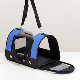 Сумка - переноска для животных Панорамная, с окном, 46 х 28,5 х 30 см, синяя - Пижон фото 4