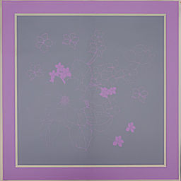 Цена за 20 шт. Пленка для цветов матовая, Цветы с каймой, сиреневый, 0.57?5 м 5% см