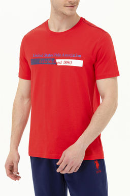 Мужская красная футболка с круглым вырезом - U.s. polo assn фото 13