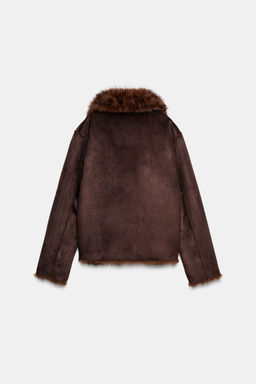 REVERSIBLE DOUBLE-FACED FAUX FUR JACKET - Zara фото 14