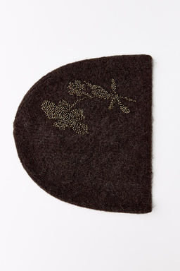 WOOL AND ALPACA BEANIE WITH BEADS - Zara фото 5