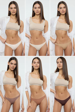 TRENDYOLMILLA Siyah 6l? Micro Dikissiz/Iz Yapmaz Lazer Kesim Tanga Orme Kulot THMAW25KU00039  фото 5