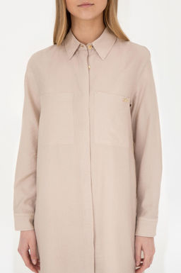 Женское тканое платье песочного цвета - U.s. polo assn фото 13