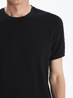 Bisiklet Yaka Merserize Bask?l? Erkek Ti??rt