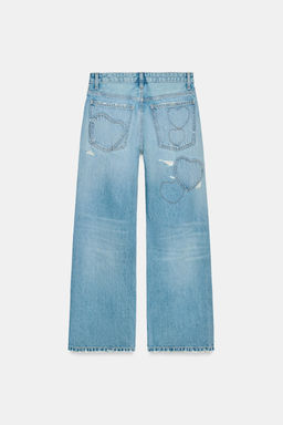 TRF MID-WAIST BOYFRIEND JEANS WITH HEARTS - Zara фото 11