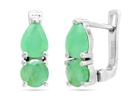 Серьги из серебра изумруд берилл, Люсен