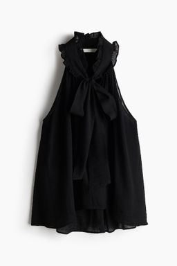 Top con cuello de lazo
