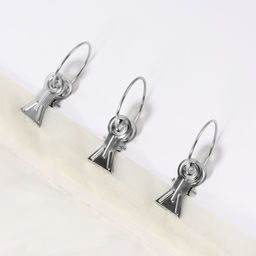 Цена за 100 шт. Кольцо для карниза, с зажимом, d = 32/36 мм, цвет серебряный, цена за 1 штуку