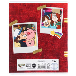 Цена за 10 шт. Тетрадь 24 листа, 5 видов МИКС, клетка, Частичный УФ, Гравити Фолз - Disney фото 10