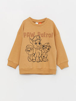 Bisiklet Yaka Uzun Kollu Paw Patrol Bask?l? Erkek Bebek Sweatshirt