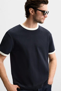 BASIC CONTRAST RIB T-SHIRT - Zara фото 36