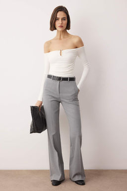 Siyah Fitted/Vucuda Oturan Aksesuar Detayl? Esnek Orme Bluz TWOAW26BZ00356 - Trendyolmilla фото 8