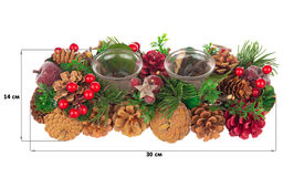 Новогоднее украшение подсвечник 30*14*8 см Тайна Рождества на 2 свечи прямоугольный - Elan gallery фото 2