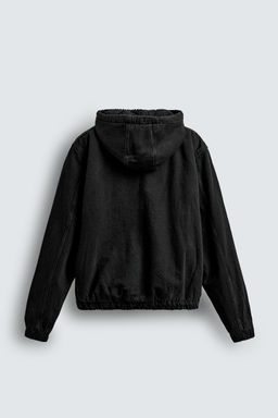 DENIM JACKET WITH FAUX SHEARLING HOODIE - Zara фото 7