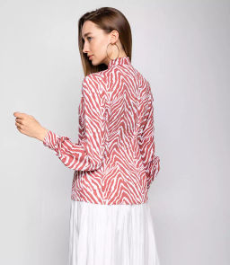 Блуза #БШ1723, пудровый,белый