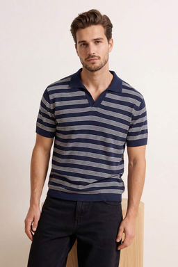 Lacivert Regular Polo Yaka Duz Polo Yaka T-shirt TMNSS26PO00024 - Trendyolmilla фото 2