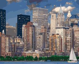 PNB/C1 №32 Холст для раскрашивания по номерам 50 х 40 см 2-й сорт Огни Манхэттена