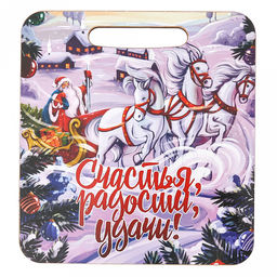 Счастья, Радости, УдачиКомлект деревянный 4 предмета: доска разделочная 29х21х0,6см; доска разделочная 21х19,5х0,6см; подставка под горячее 14,5х14,5х0,8см; салфетница 12,5х8,5х4см (Россия) - Домашняя мода фото 9