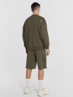 Свитшот мужской в цвете хаки с печатью т.полынь +печать 121868/1 - Mark formelle фото 4