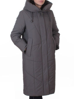 A616 GRAY Пальто зимнее женское (верблюжья шерсть, 120 гр. холлофайбер)