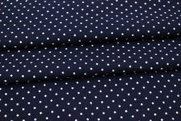 Теплый хлопок Белый горох (2мм) на чернильном-2, ш.1.5м, хлопок-100%, 160гр/м.кв - Купава фото 5