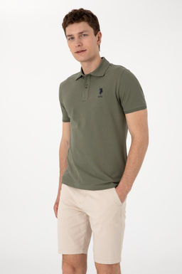 Erkek Slim Fit Polo Yaka Koyu Haki Basic Ti__rt Sepette S_rpriz _ndirim - U.s. polo assn фото 3
