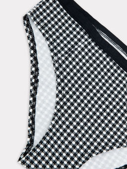 Цена за 2 штуки! Трусы женские слипы белые в черную клеточку черная клеточка на белом 412246H