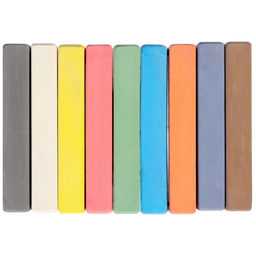 Цена за 4 шт. Мелки цветные школьные, набор 9 шт. «Синий трактор», прямоугольные