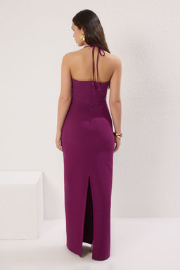 TRENDYOLMILLA Murdum Gul Detayl? Dokuma Uzun S?k Abiye & Mezuniyet Elbise TPRSS25AE00164  фото 9