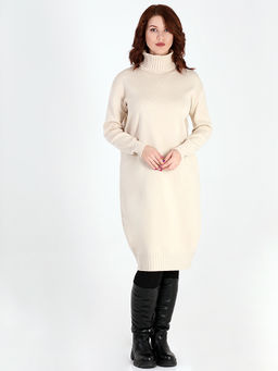 Вязаное платье женское теплое зимнее - Almond фото 4