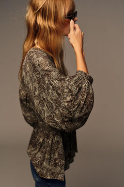 PRINTED BLOUSE WITH METALLIC THREAD - Zara фото 4