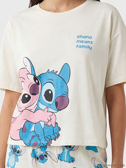 Lilo & Stitch Bask?l? Kad?n Pijama Tak?m - Waikiki фото 3