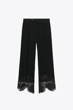 EMBROIDERED HEM CULOTTE TROUSERS - Zara фото 3