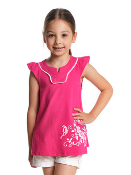 Футболка для девочки UD 1634 малиновый - Mini maxi фото 3