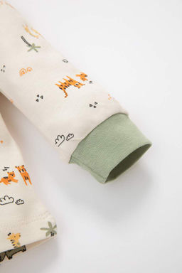 Пижамный комплект с длинными рукавами и рисунком сафари для маленьких мальчиков - Defacto фото 4