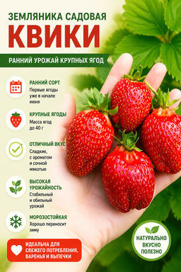 Цена за 4 шт. Земляника садовая Квики (Р9)
