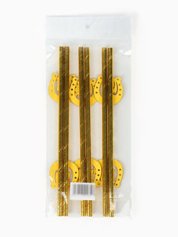 Трубочки для коктейля Подкова золотые, набор 6 шт.