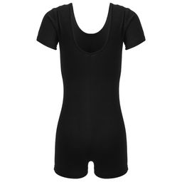 Купальник гимнастический Grace Dance, с шортами, с коротким рукавом, р. 34, цвет чёрный фото 7