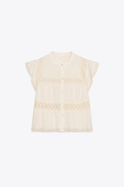 RUSTIC CROCHET LADDER STITCH TOP - Zara фото 6