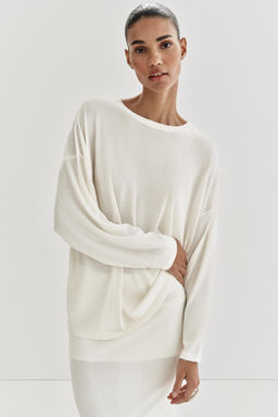 JERSEY OVERSIZE PUNTO FINO / Blanco - Zara фото 2
